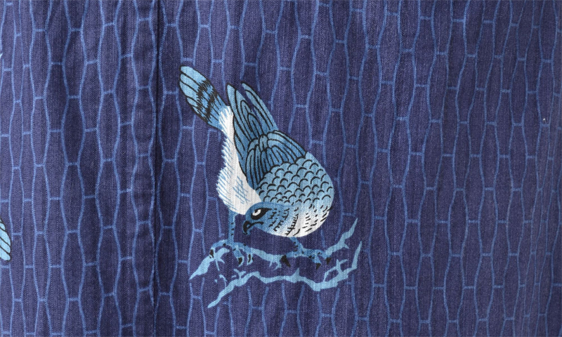 浴衣［168-176cｍ］藍地の鷹模様