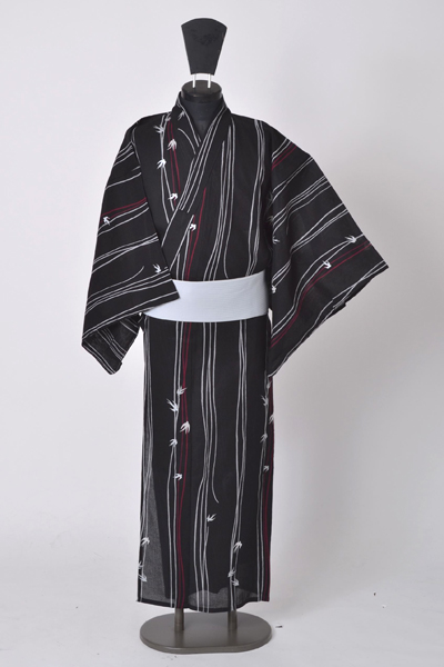 浴衣［172-180cm］黒地につばめ模様