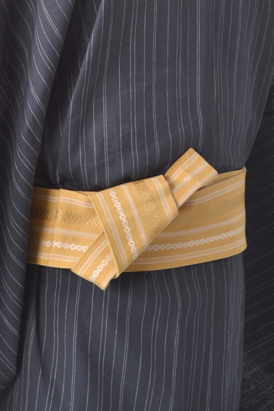 浴衣［181-189cm］ダークグレイの縞模様