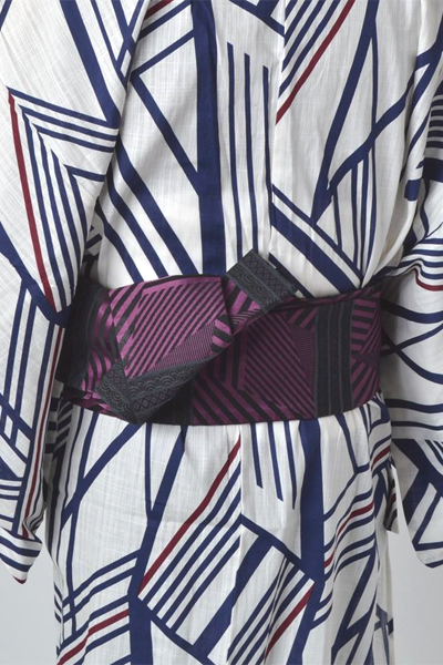 浴衣［166-174cm］白地の幾何学模様