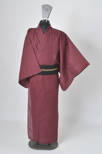 浴衣［161-169cm］臙脂の縞模様