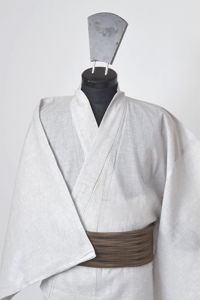 浴衣［165-173cm］白地の蚊絣模様