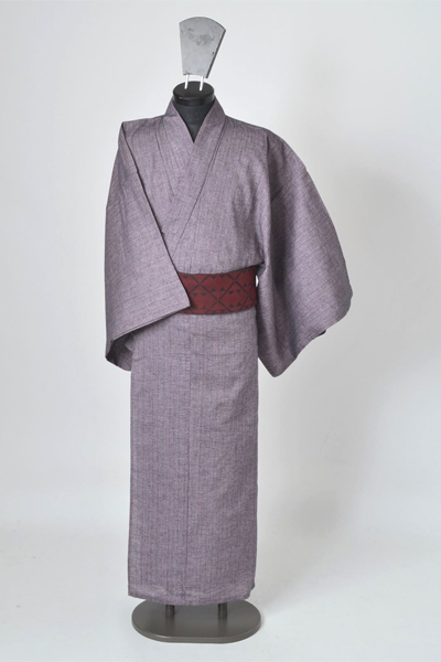 浴衣［165-173cm］小豆色の縞模様