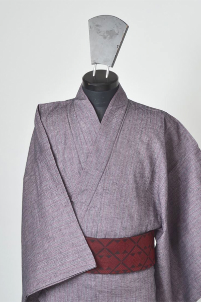 浴衣［165-173cm］小豆色の縞模様