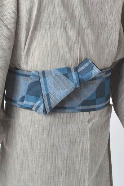 浴衣［167-175cm］深川鼠地の細縞模様