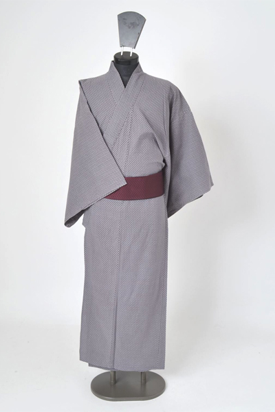 浴衣［160-170cm］グレー地の絣模様