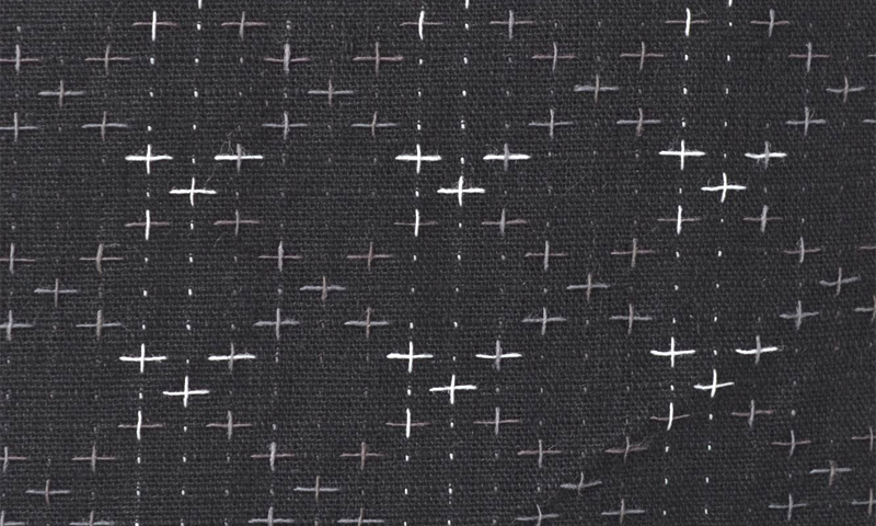 浴衣［173-181cm］黒地の十字絣模様