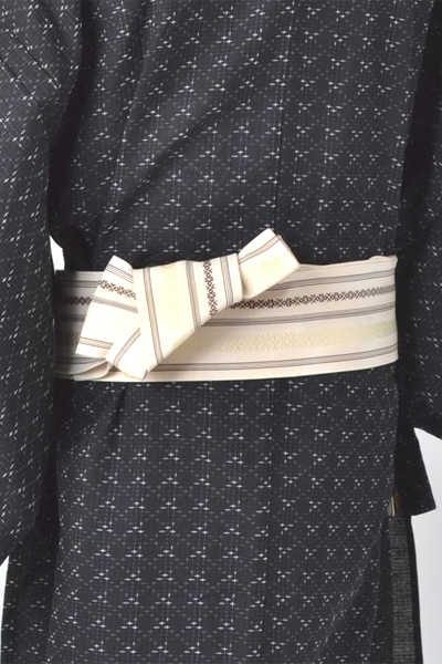 浴衣［173-181cm］黒地の十字絣模様