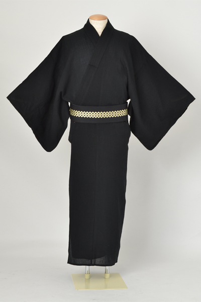 浴衣［164-172ｃｍ］黒地のちじみ