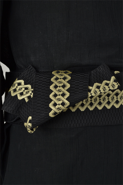 浴衣［164-172ｃｍ］黒地のちじみ