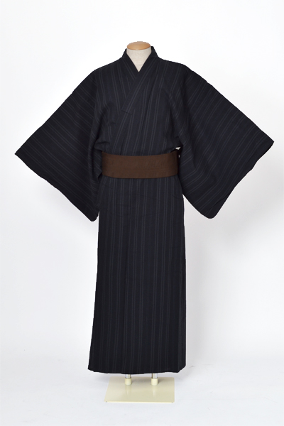 浴衣[168-176cm]黒・縞