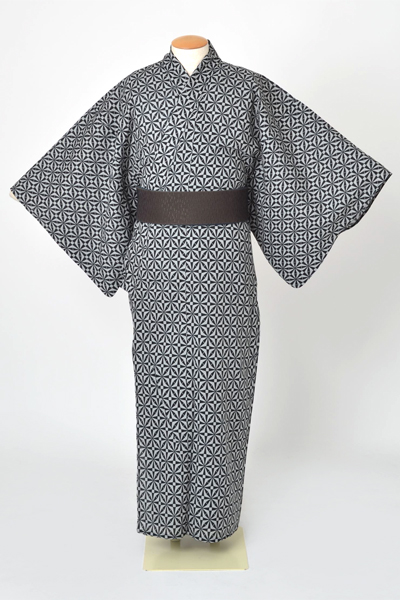 浴衣[168-176cm]黒・七宝