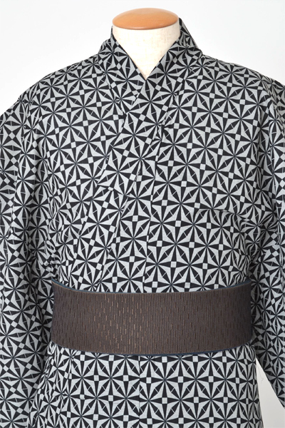 浴衣[168-176cm]黒・七宝