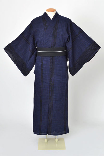 浴衣[160-168cm]紺・格子