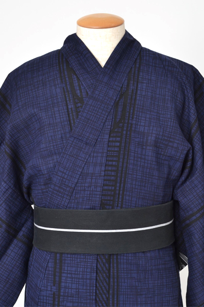 浴衣[160-168cm]紺・格子