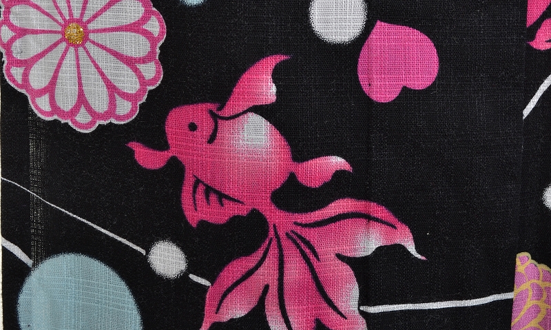 ゆかた(黒地・菊)