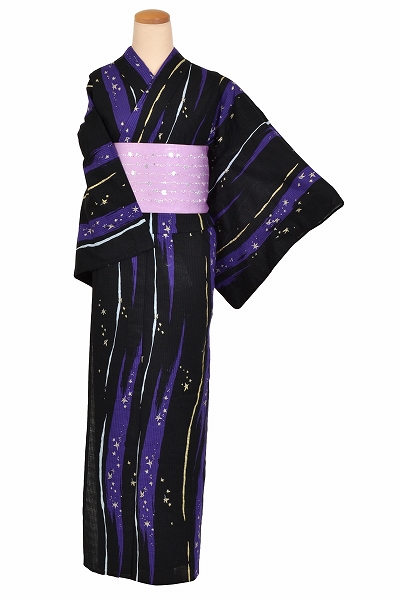 ゆかた(黒・紫・星)