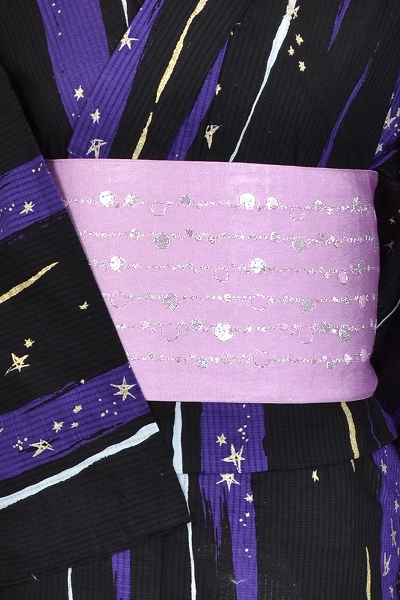 ゆかた(黒・紫・星)