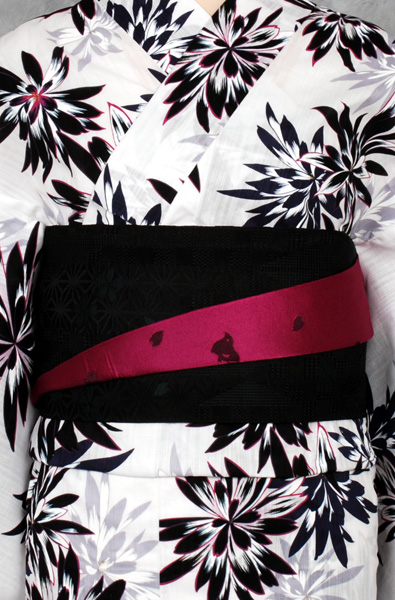 ゆかた(白地・花)