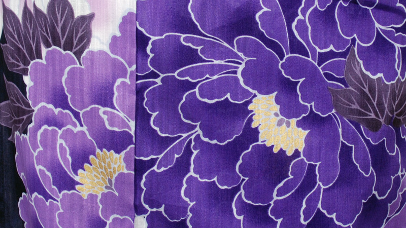 ゆかた(紫・ぼたん)