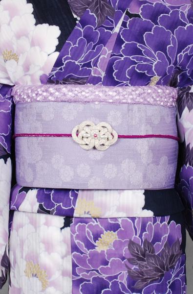 ゆかた(紫・ぼたん)