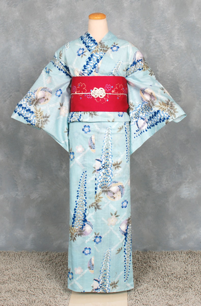ゆかた(水色・藤)