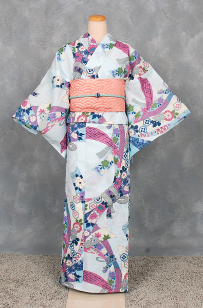 ゆかた(ブルー・束ねのし)