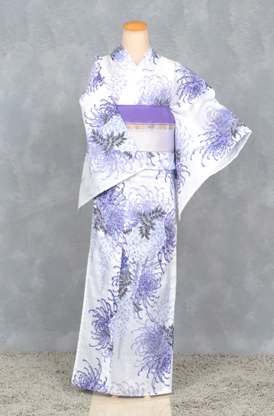 ゆかた(白地・菊)
