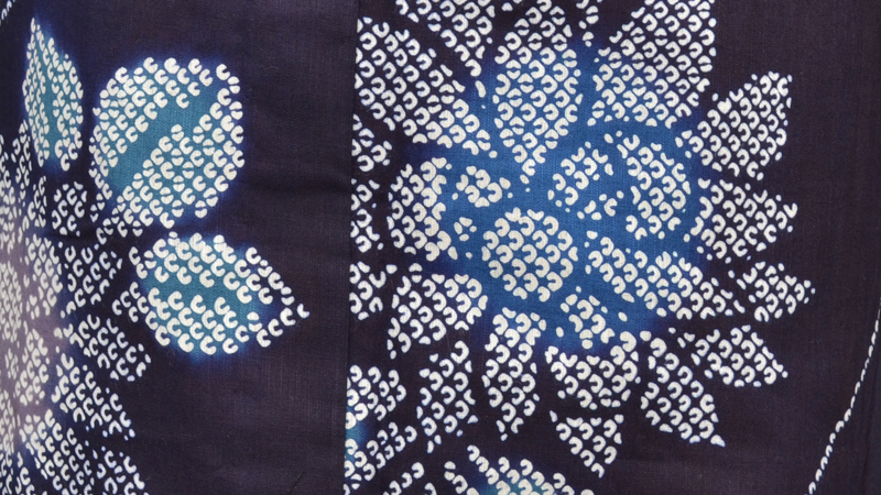 ゆかた(藍・ぼたん)