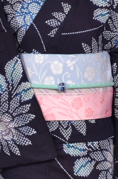 ゆかた(藍・ぼたん)