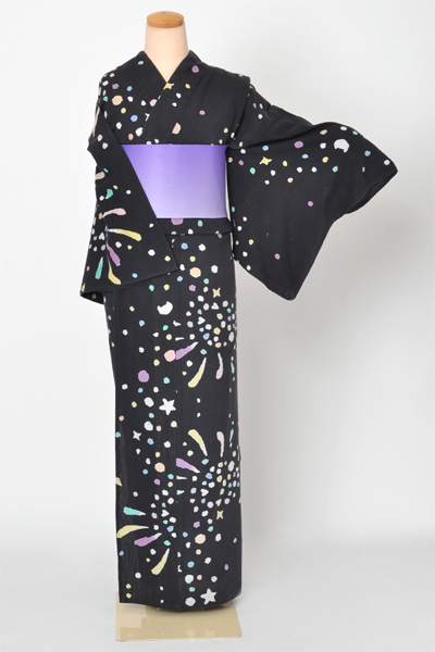 浴衣[黒・花火]