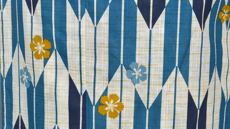 浴衣(矢絣・銀矢絣リバーシブル帯)