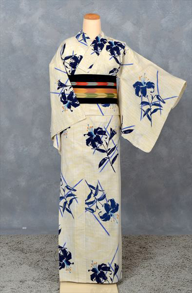 浴衣(百合・献上博多帯)