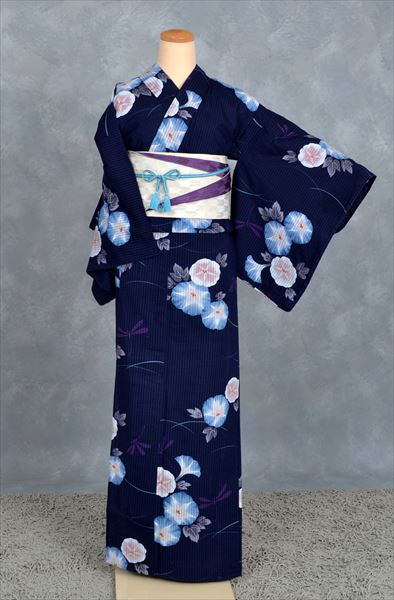 浴衣(藍色・朝顔)