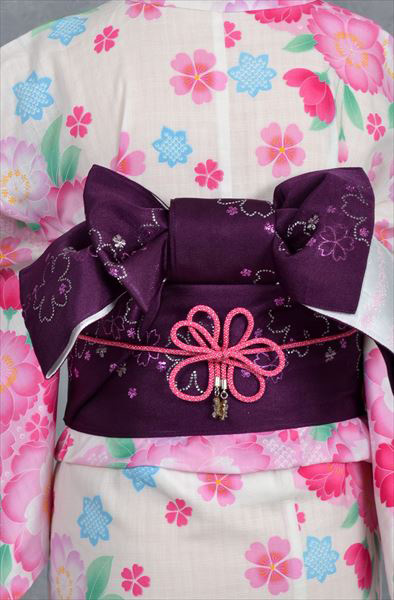 浴衣[白地・花]