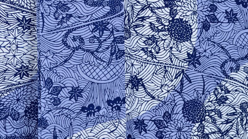 浴衣(キスミス藍染・白地トンボ半幅帯)