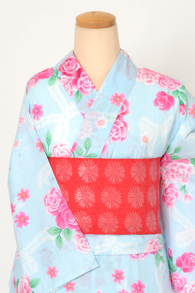 浴衣[バラ・リボン]