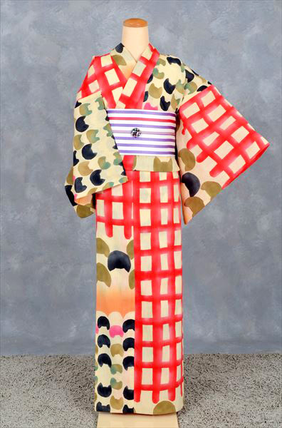 浴衣(ツモリチサト・薄紫縞半幅帯)