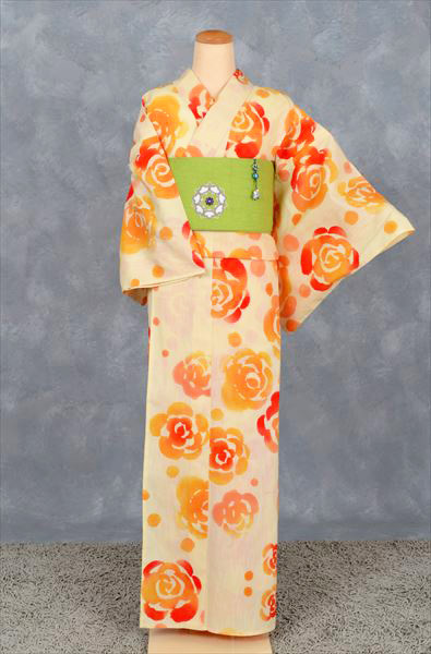 浴衣(ツモリチサト・若草刺繍半幅帯)