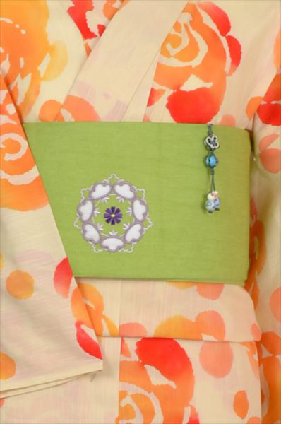 浴衣(ツモリチサト・若草刺繍半幅帯)