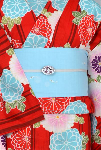 浴衣(大島優子・水色麻半幅帯)