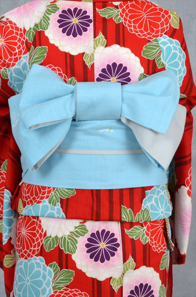 浴衣(大島優子・水色麻半幅帯)