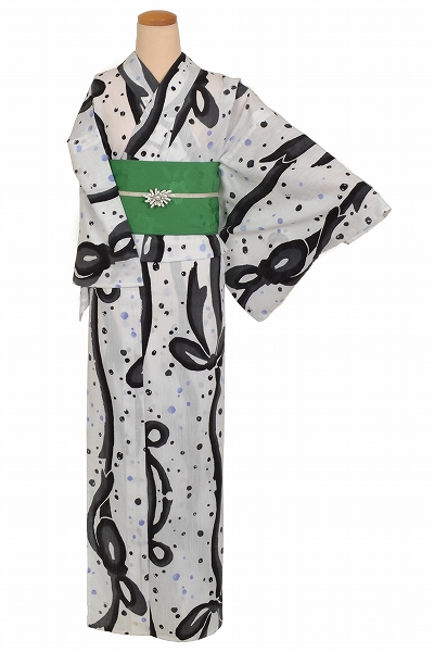 浴衣(ツモリチサト・りぼん・緑半幅帯)