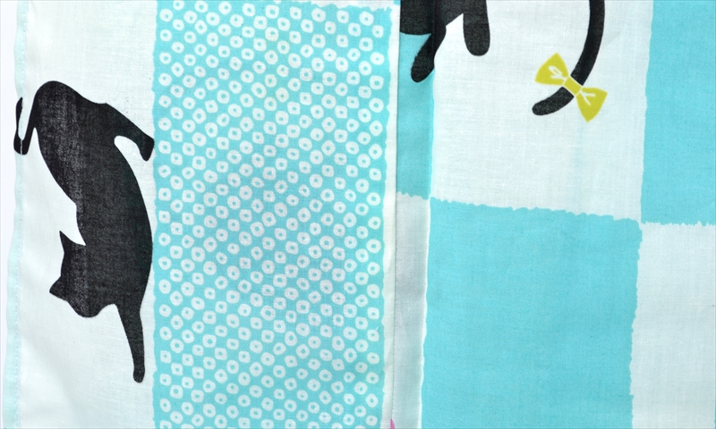 浴衣[市松・黒猫]