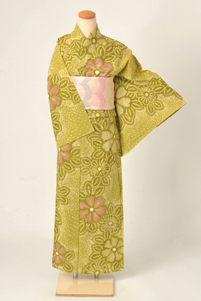 浴衣［抹茶色の絞り］