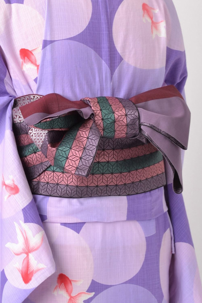 浴衣［紫地の金魚模様］