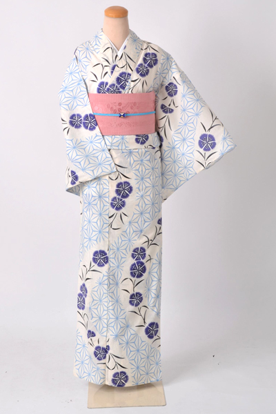 浴衣［涼夏あそび・白地のなでしこ模様］