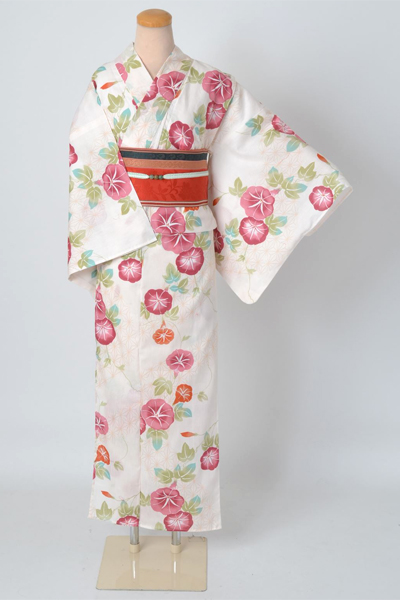 浴衣［生成りに朝顔模様］