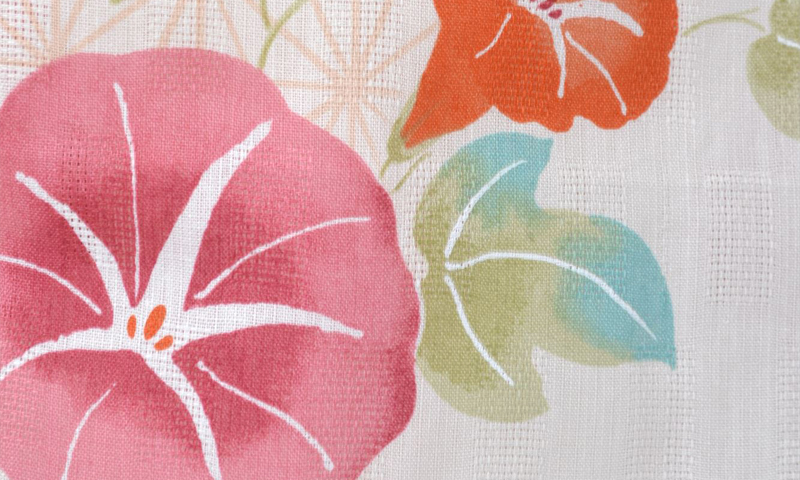 浴衣［生成りに朝顔模様］