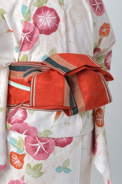 浴衣［生成りに朝顔模様］